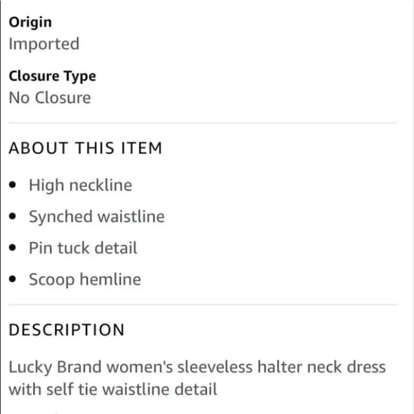 Lucky Brand M brown floral sleeveless halter neck dress with scoop hem - Picture 8 of 8